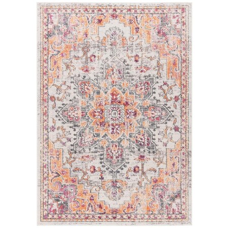Safavieh 8 x 10 ft. Madison 400 Power Loomed Rectangle Area Rug Beige & Orange MAD473E-8